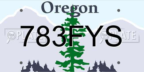 783FYS Oregon License Plate