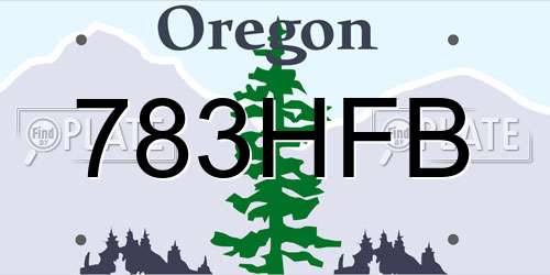 783HFB Oregon License Plate