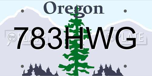 783HWG Oregon License Plate