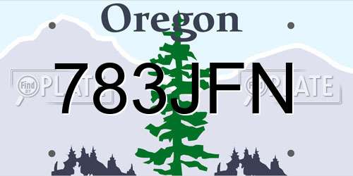783JFN Oregon License Plate
