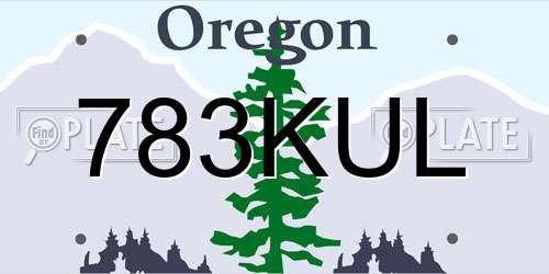 783KUL Oregon License Plate
