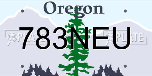 783NEU Oregon License Plate