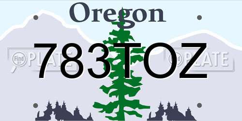 783TOZ Oregon License Plate