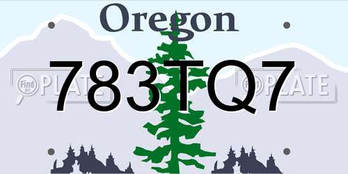 783TQ7 Oregon License Plate
