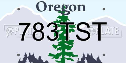 783TST Oregon License Plate