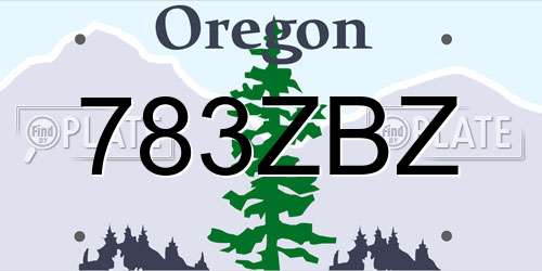 783ZBZ Oregon License Plate
