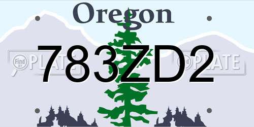 783ZD2 Oregon License Plate