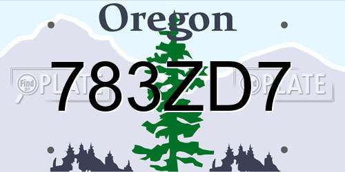 783ZD7 Oregon License Plate