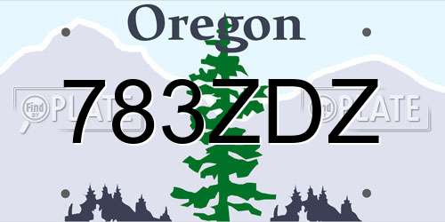 783ZDZ Oregon License Plate