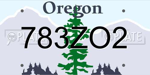 783ZO2 Oregon License Plate
