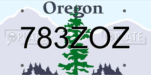783ZOZ Oregon License Plate