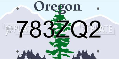 783ZQ2 Oregon License Plate
