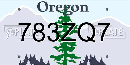 783ZQ7 Oregon License Plate