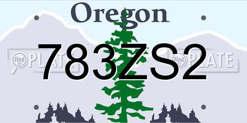 783ZS2 Oregon License Plate