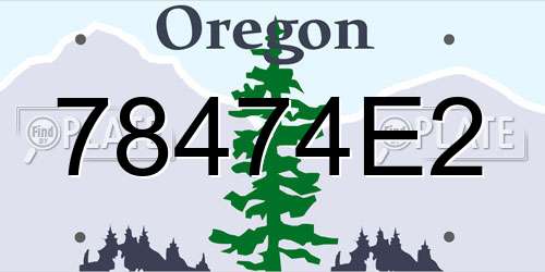 78474E2 Oregon License Plate