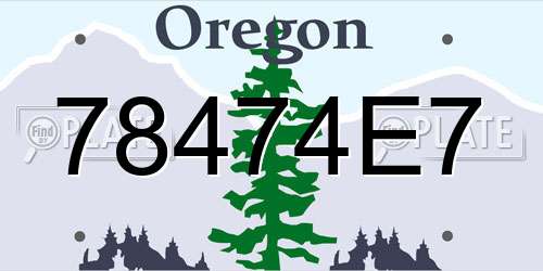 78474E7 Oregon License Plate