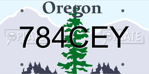 784CEY Oregon License Plate