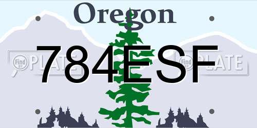 784ESF Oregon License Plate