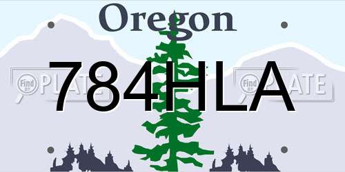 784HLA Oregon License Plate