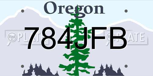 784JFB Oregon License Plate