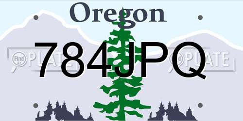 784JPQ Oregon License Plate