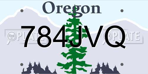 784JVQ Oregon License Plate