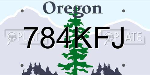 784KFJ Oregon License Plate