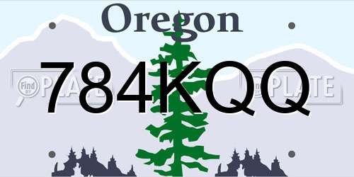 784KQQ Oregon License Plate