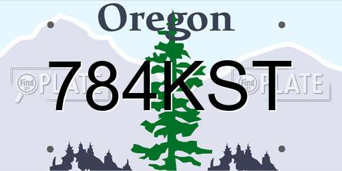 784KST Oregon License Plate