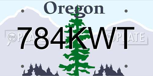784KWT Oregon License Plate
