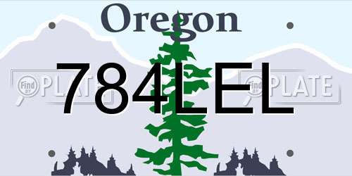 784LEL Oregon License Plate