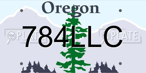 784LLC Oregon License Plate