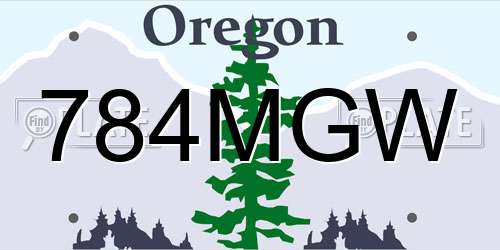 784MGW Oregon License Plate