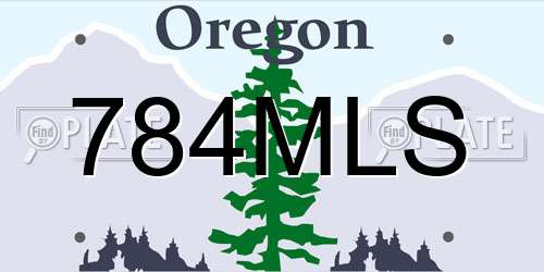 784MLS Oregon License Plate