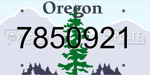 7850921 Oregon License Plate