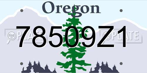78509Z1 Oregon License Plate