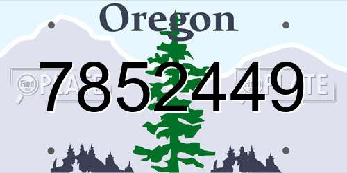 7852449 Oregon License Plate