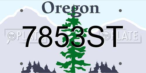 7853ST Oregon License Plate