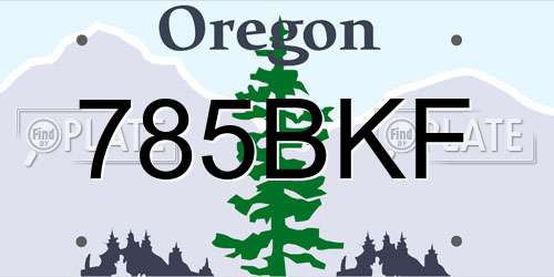 785BKF Oregon License Plate