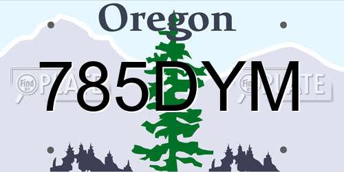 785DYM Oregon License Plate