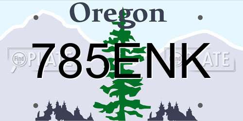 785ENK Oregon License Plate