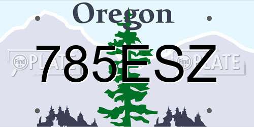 785ESZ Oregon License Plate