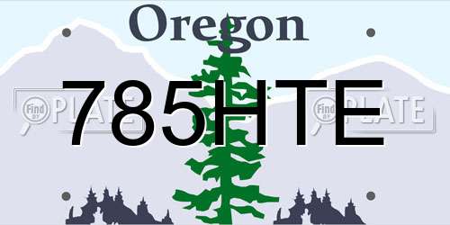 785HTE Oregon License Plate