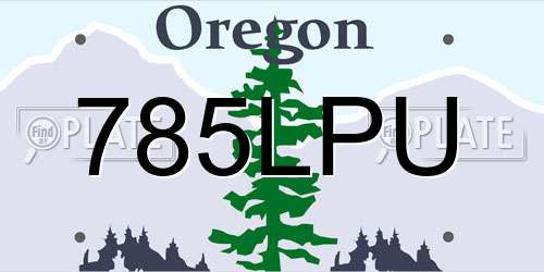 785LPU Oregon License Plate