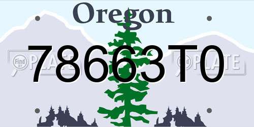 78663T0 Oregon License Plate