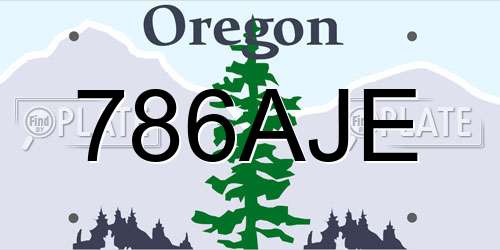 786AJE Oregon License Plate