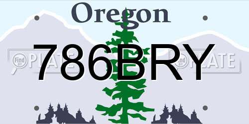 786BRY Oregon License Plate