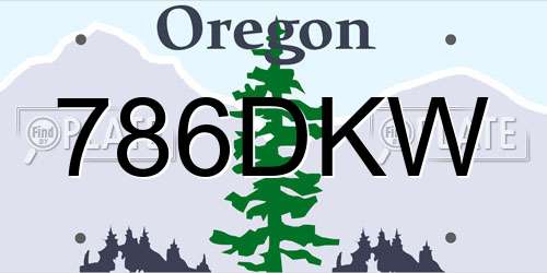 786DKW Oregon License Plate