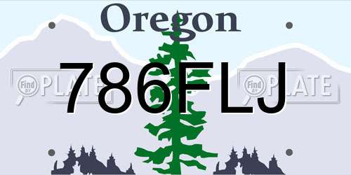 786FLJ Oregon License Plate