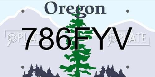 786FYV Oregon License Plate